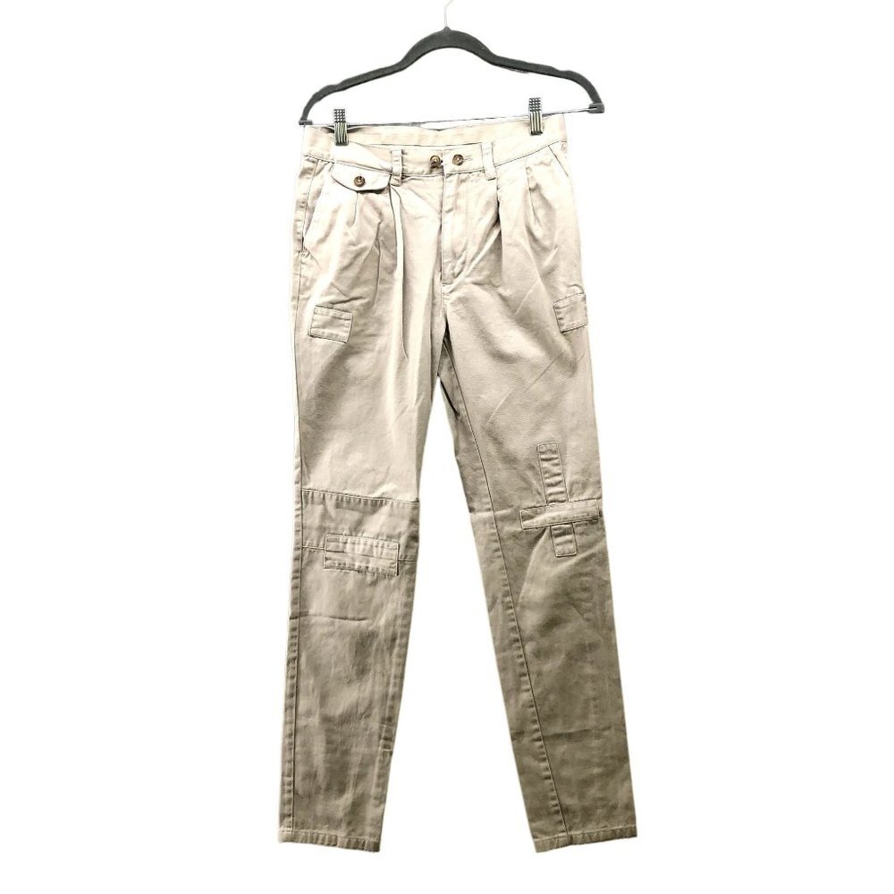 William Eadon Slim Fit Utility Pants Chinos Khaki Womens 30x29 Beige Patch Pleat